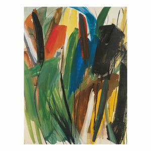 Verdant Gesture abstract expressionist painting for loft decor.