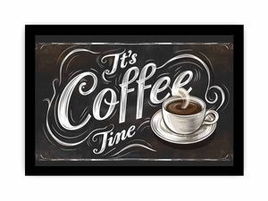 Vintage coffee typography wall art for kitchen or cafe decor.