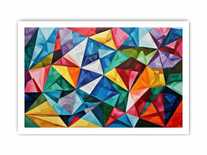 Vibrant prism geometric canvas art for modern living room, office, or creative wall decor.
