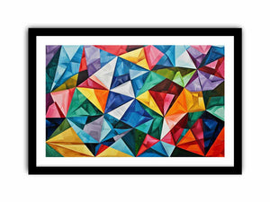 Vibrant prism geometric canvas art for modern living room, office, or creative wall decor.