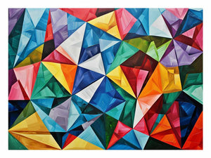 Vibrant prism geometric canvas art for modern living room, office, or creative wall decor.