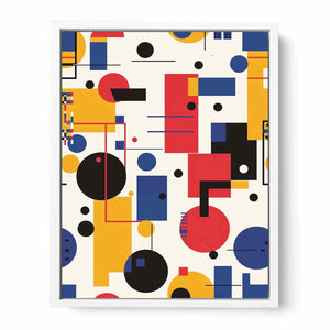 Bauhaus geometric abstract canvas art for modern office decor.