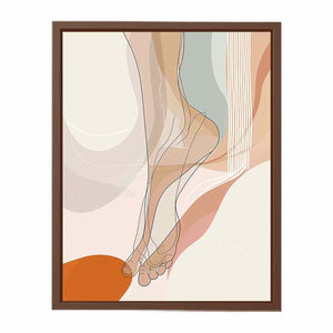 Soft neutral figurative line art canvas for modern bedroom and bathroom decor.
