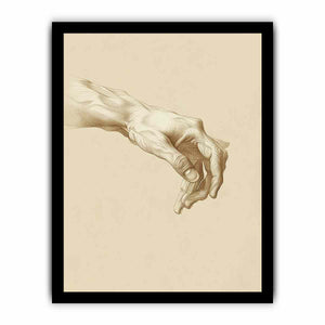 Vintage hand anatomy drawing canvas art for office, study, or hallway decor.