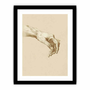 Vintage hand anatomy drawing canvas art for office, study, or hallway decor.