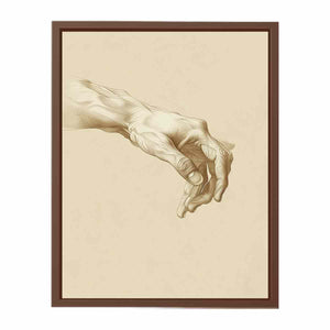 Vintage hand anatomy drawing canvas art for office, study, or hallway decor.