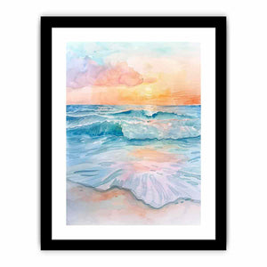 Watercolor Beach Art Print
