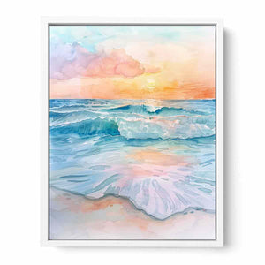 Watercolor Beach Framed Print