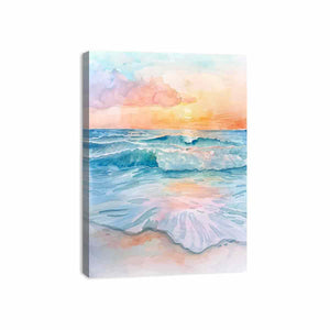 Watercolor Beach Canvas Print