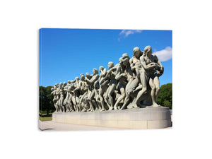 Stone Procession sculpture photography canvas art for gallery hallway or office decor.