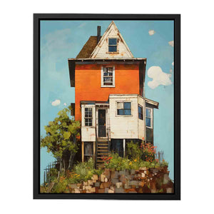 vinatge House On Top Art canvas Print