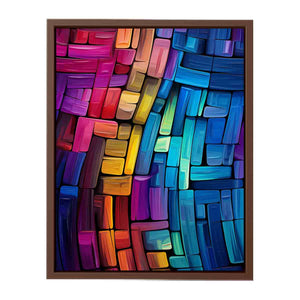 Colorful abstract block canvas art for creative office or modern living room decor.