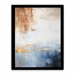 Soft blue neutral abstract coastal canvas art for calm bedroom or living room decor.