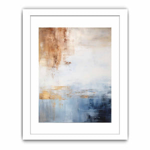 Soft blue neutral abstract coastal canvas art for calm bedroom or living room decor.