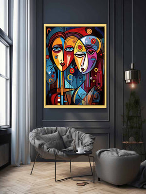 Abstract Lovers Framed Art Print