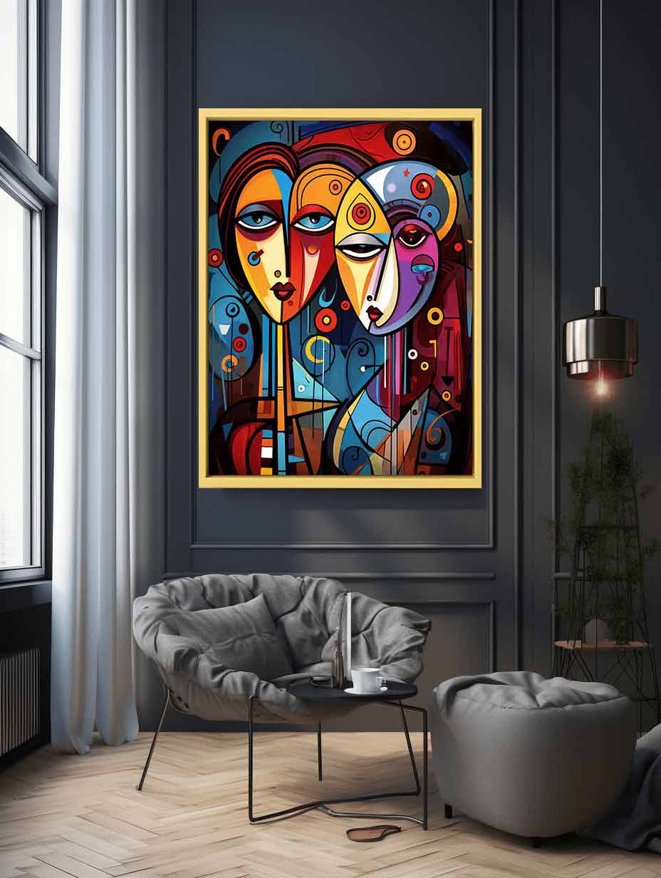 Abstract Lovers Framed Art Print