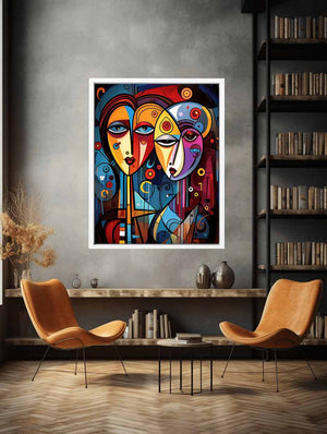 Abstract Lovers Framed Art Print