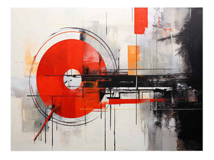Red Orbit Structure canvas art for modern room decor.