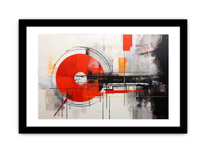 Red Orbit Structure canvas art for modern room decor.