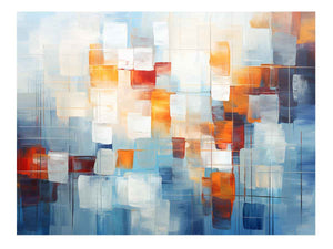Amber Glass Blocks canvas art for modern room decor.