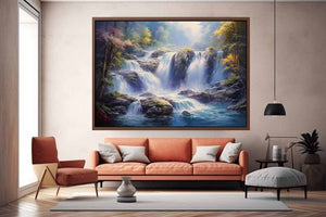 Luxury Waterfall Painting Art Print