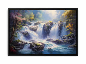 Luxury Waterfall Painting canvas Print