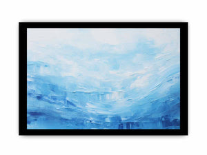 Soft Tide soft blue ocean abstract painting for modern bedroom decor.