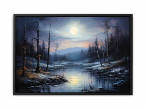 Moonlight Oil Painting canvas Print
