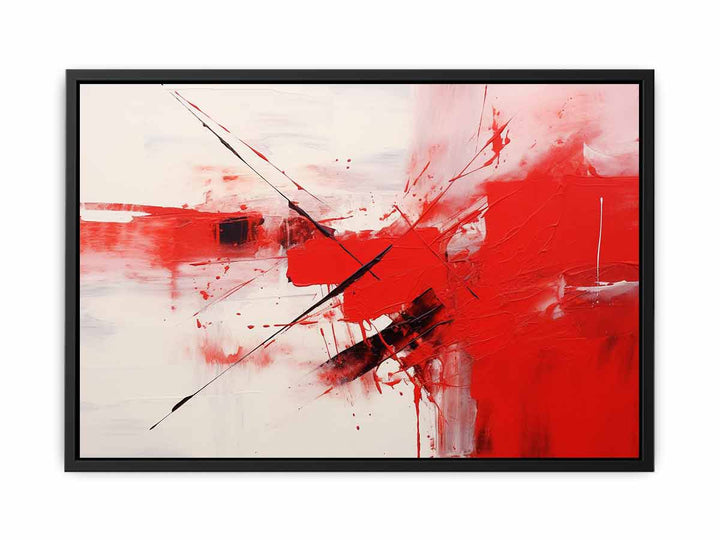 Red Contemporary Framed Art  canvas Print