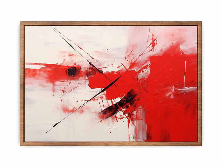 Red Contemporary Framed Art  Painting