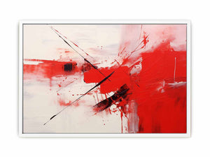 Red Contemporary Framed Art Painting
