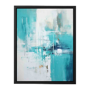 Teal Abstract Painting canvas Print