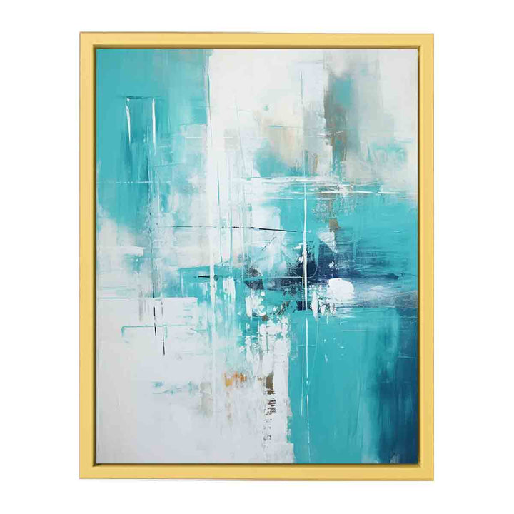 Teal Abstract Painting framed Print