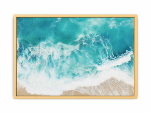 Teal Ocean Art framed Print