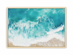 Teal Ocean Art framed Print