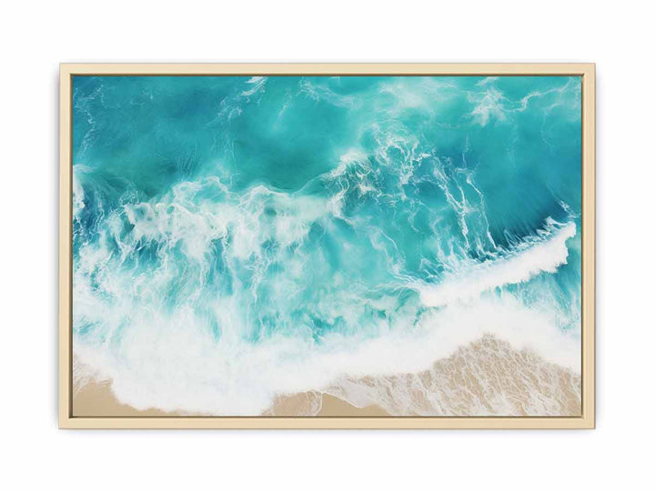 Teal Ocean Art framed Print