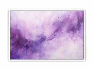 Lavender purple abstract canvas art for dreamy bedroom wall decor.