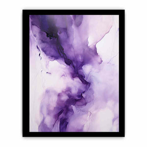 Purple fluid abstract canvas art for elegant bedroom wall decor.