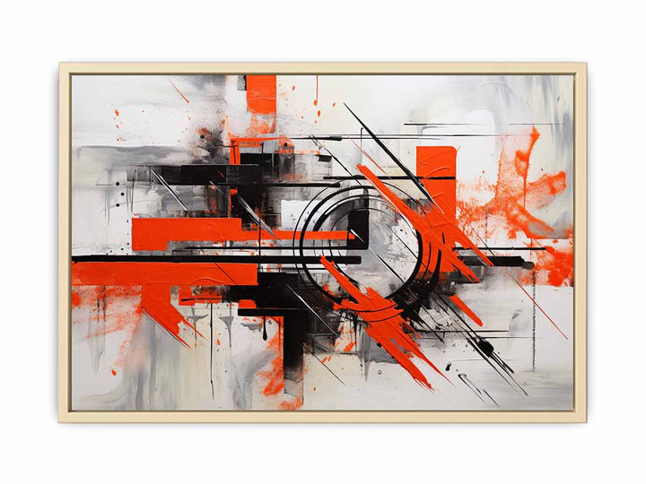 Red Abstract Wall Art framed Print