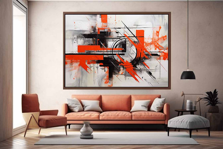 Red Abstract Wall Art Print