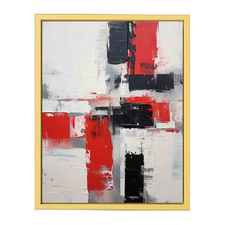 Red White And Black Wall Art framed Print