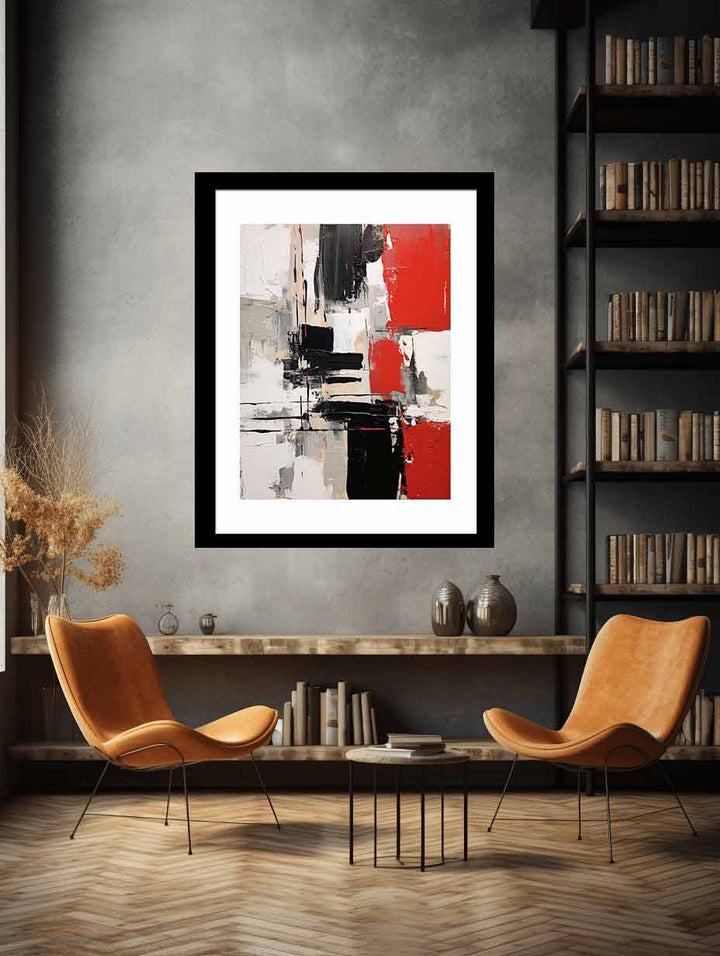 Red White And Black Wall Art Print