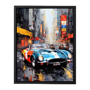 New York Street Car Painting canvas Print