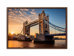 Sunset Tower Bridge canvas art for modern living room decor.