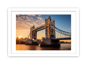 Sunset Tower Bridge canvas art for modern living room decor.