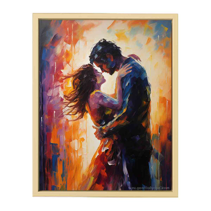 Modern The kiss Painting Inspired framed Print