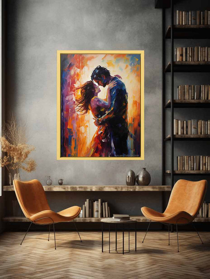 Modern The kiss Painting Inspired Art Print