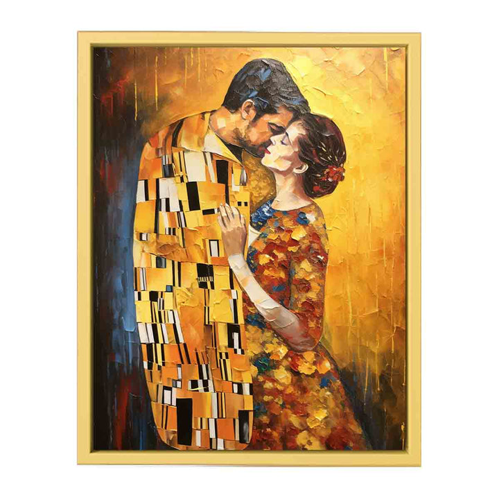 Modern The kiss Painting framed Print