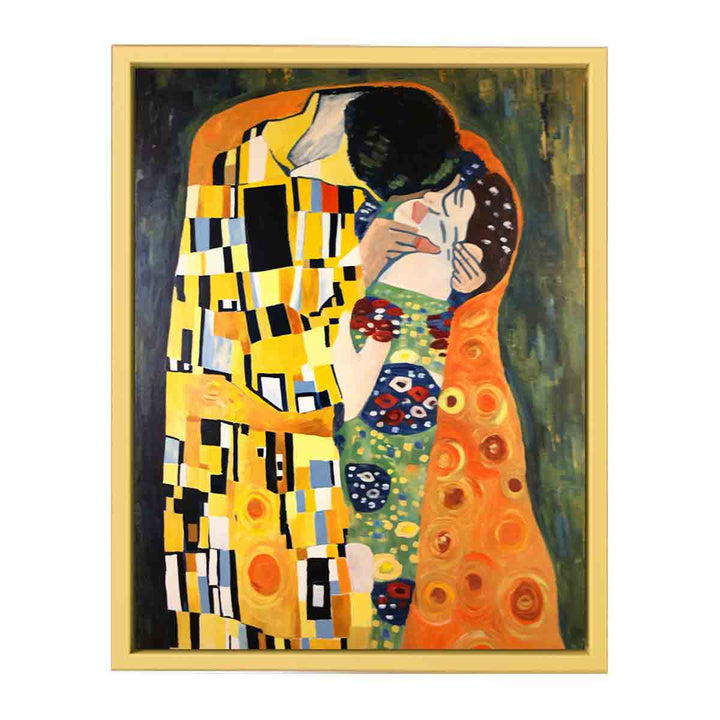 Modern The kiss Inspired The Famous kiss Painting framed Print