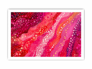 Pink abstract flow canvas art for bright bedroom decor.